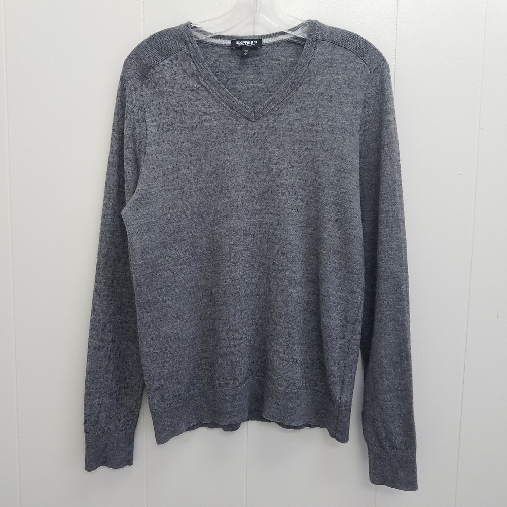 Express Merino Wool Blend V-Neck Sweater